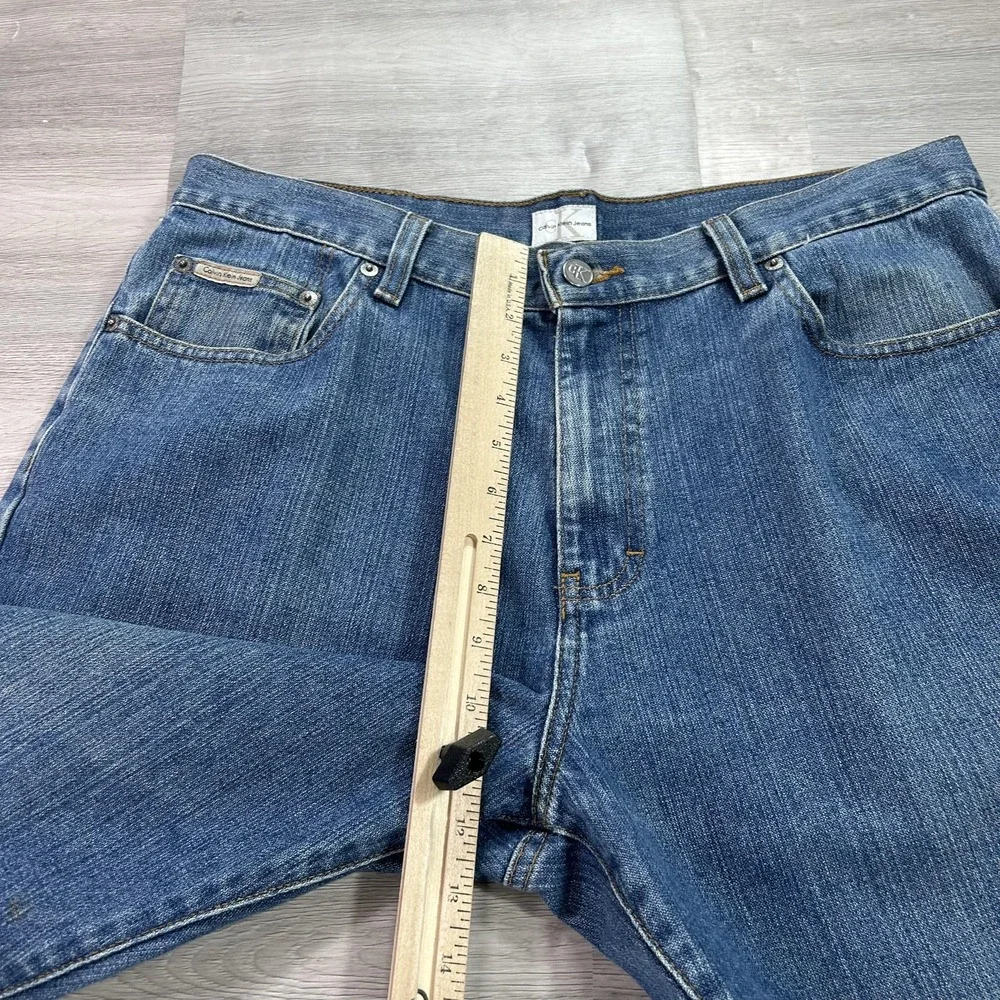 VTG Calvin Klein Jeans Relaxed Wide Leg Jeans Mens 34x28 Blue Denim‎ Medium Wash